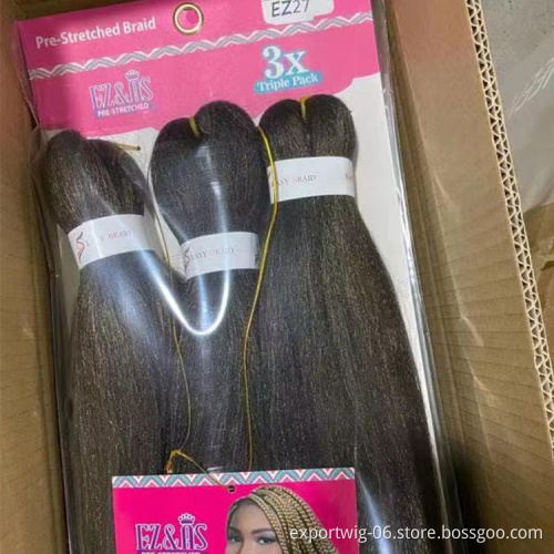 braiding hair pre stretched 3X prestretched braiding yaki synthetic ombre color hair extensions 3 in 1